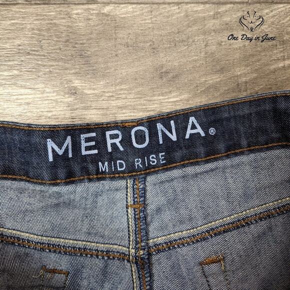 Merona Mid Rise Denim Skirt Size 14 - Picture 2 of 5